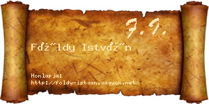 Földy István névjegykártya